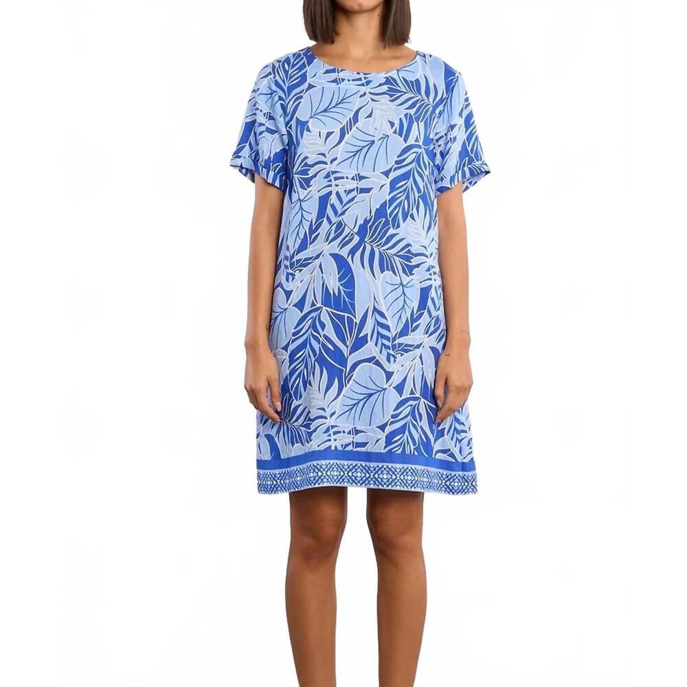 NEW MOLLY BRACKEN playa t-shirt dress in blue belize